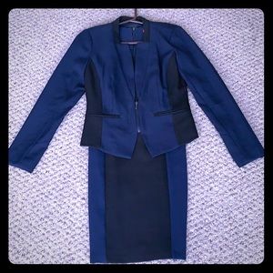 XOXO Black & Navy Dress with Blazer, Size 1/2